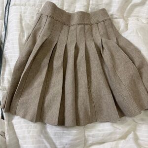 Mystique  Tan Pleated Skirt